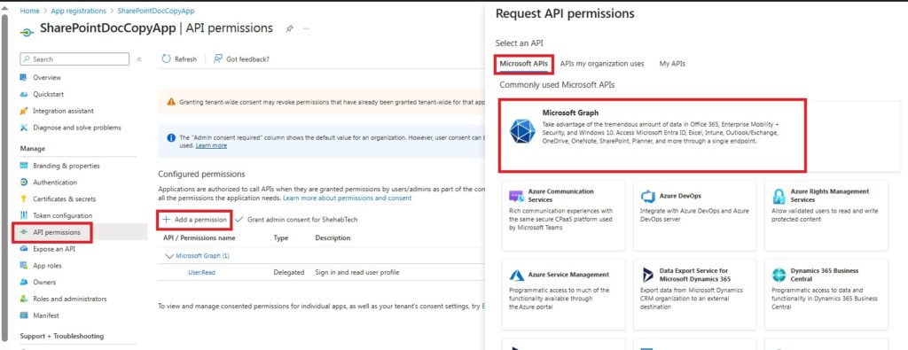 SharePoint Graph API App