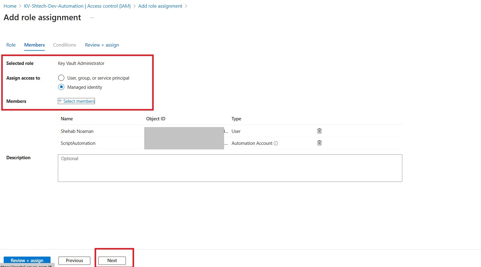 Key Vault - Add Role Assignment