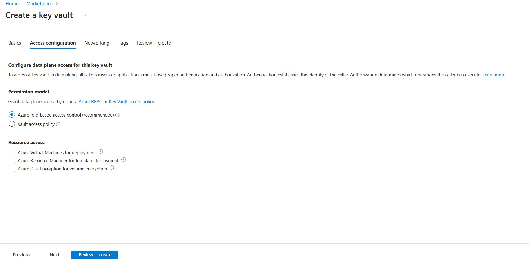 Key Vault Access Configureation