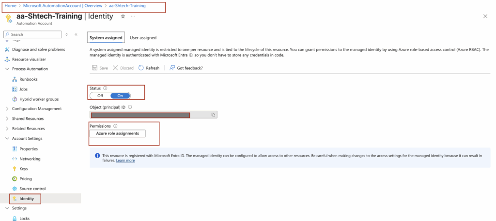 Azure account assigment