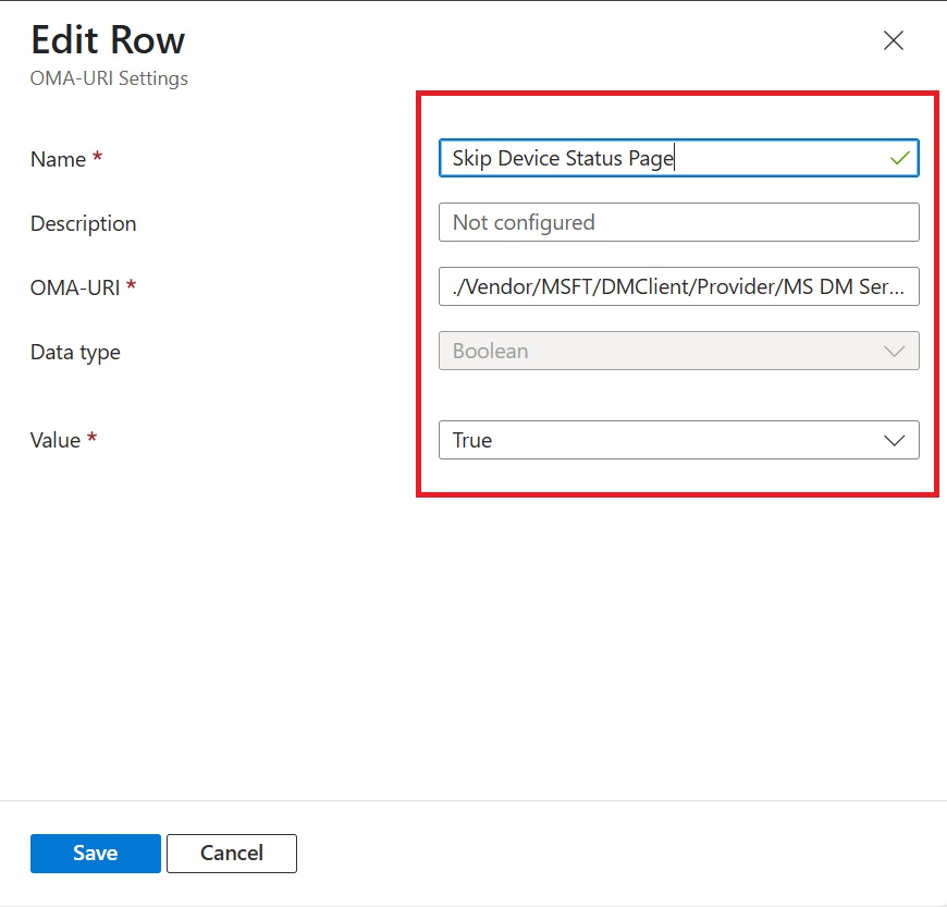 Intune - Skip Device Status Page