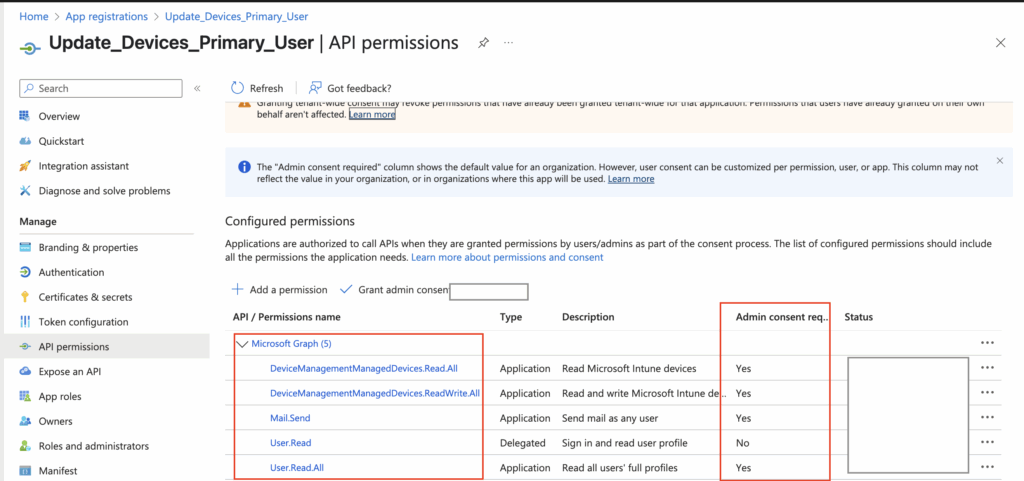 Update Devices Primary Users 