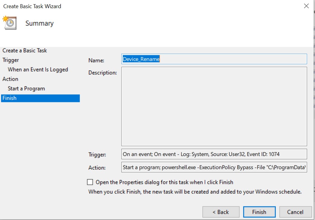 Review configuration